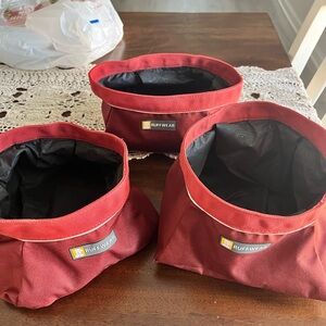 Ruffwear Collapsible Dog Bowls - Red (Set of 3)
